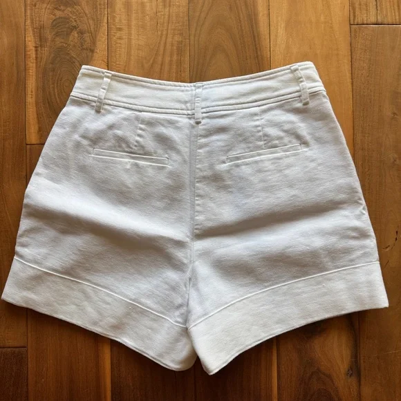 J. Crew White High-Waist Tailored Linen-Blend Shorts - Picture 6 of 6
